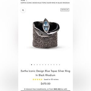 German Kabirski - Blue Topaz Ring - Brand New